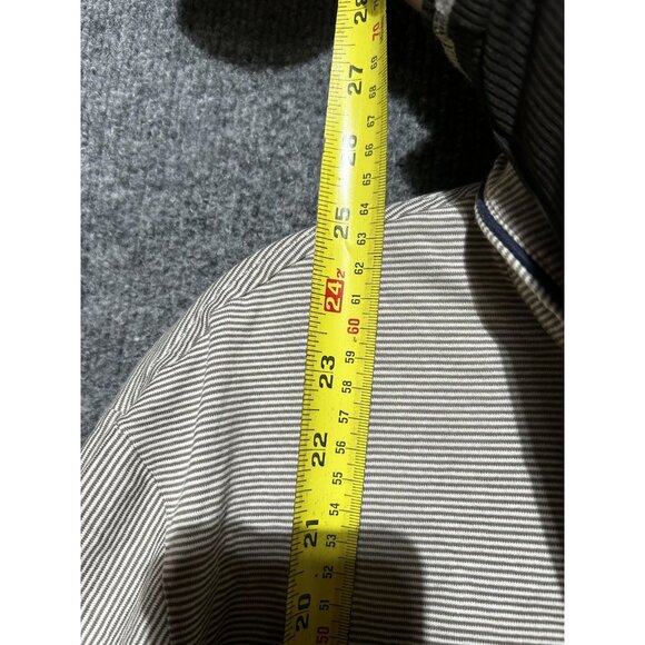 Lacoste Polo Shirt Mens Large Beige Stripe 100% Cotton Croc Logo Short Sleeve 5 - Picture 4 of 7